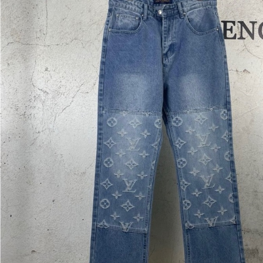 Louis Vuitton Blue Monogram Jeans